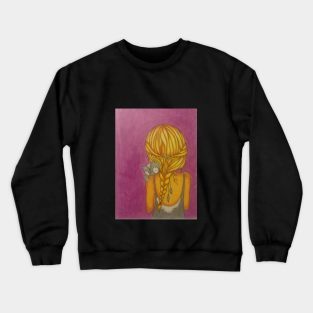 Girl and Cat Crewneck Sweatshirt